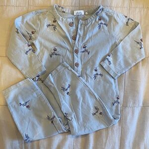 Baby Onsie with Gondola Ski Print - Blue